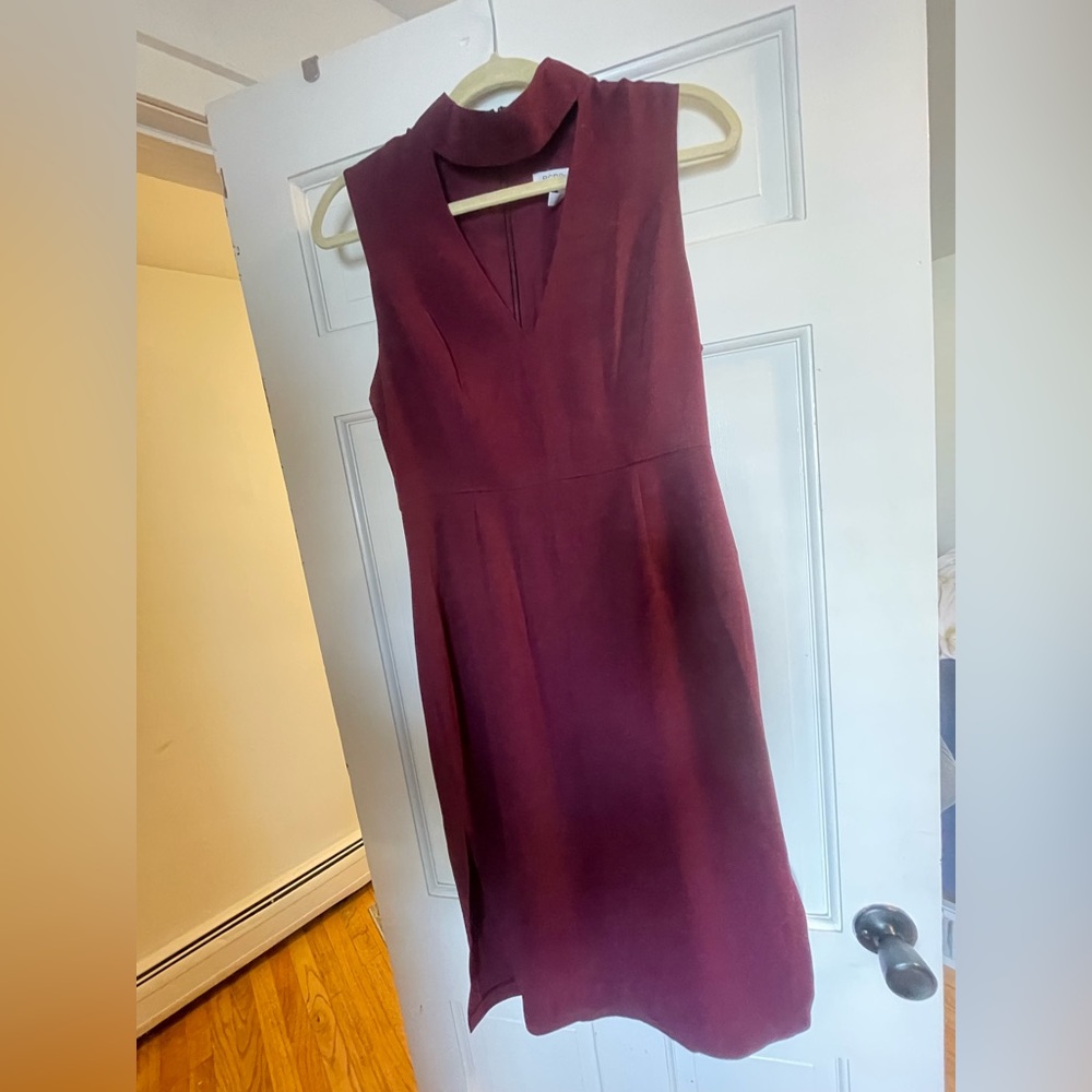 BCBGeneration Burgundy Midi Pencil Dress